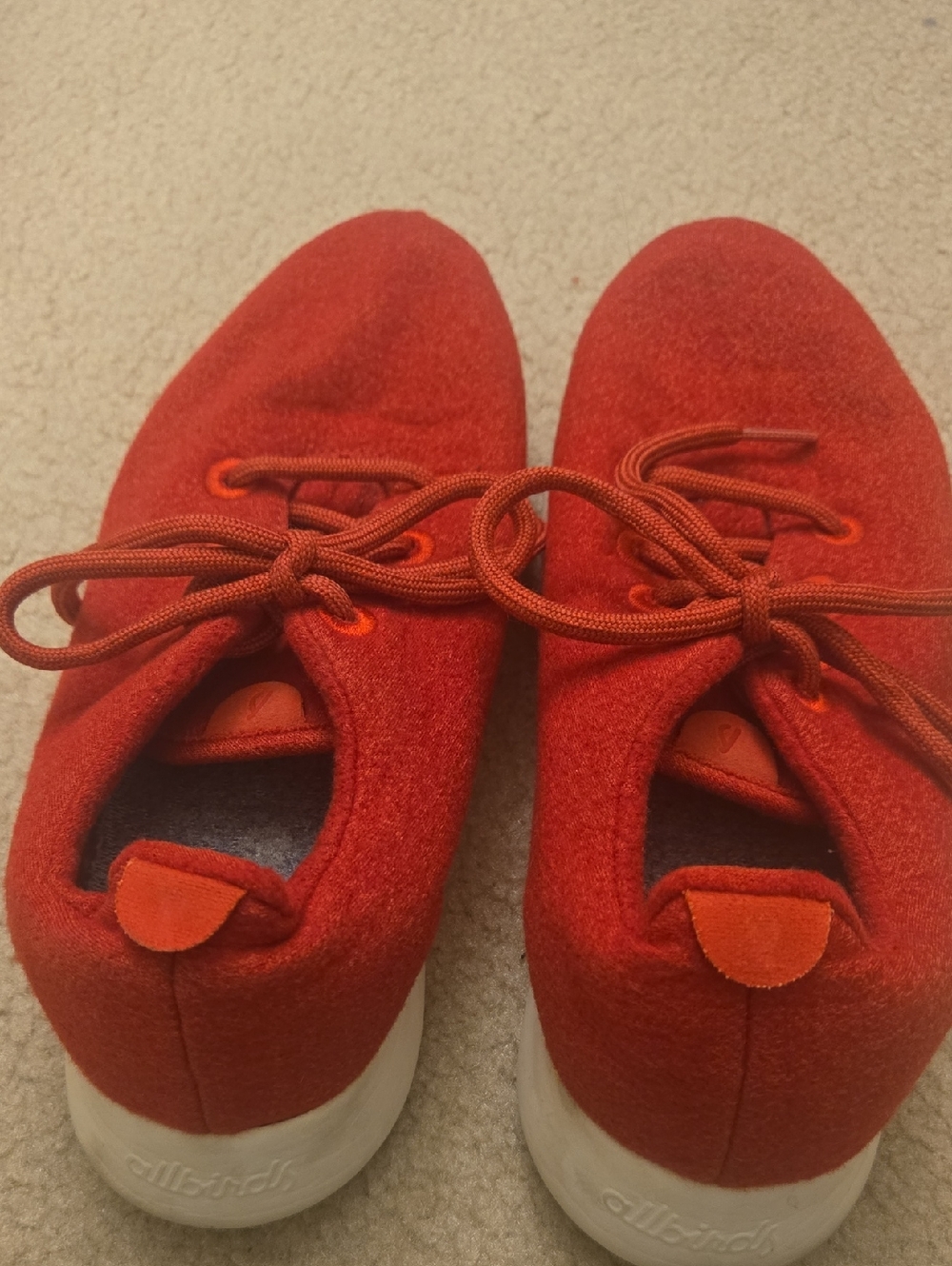 Red Wool Lace-Up Sneakers